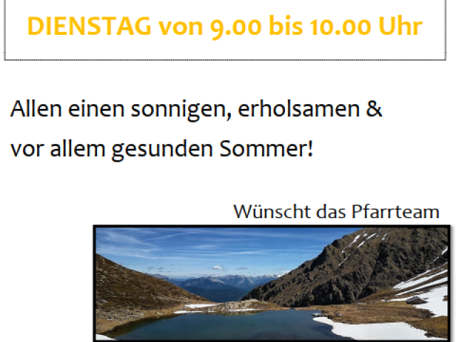 Sommeröffnungszeiten Pfarrbüro