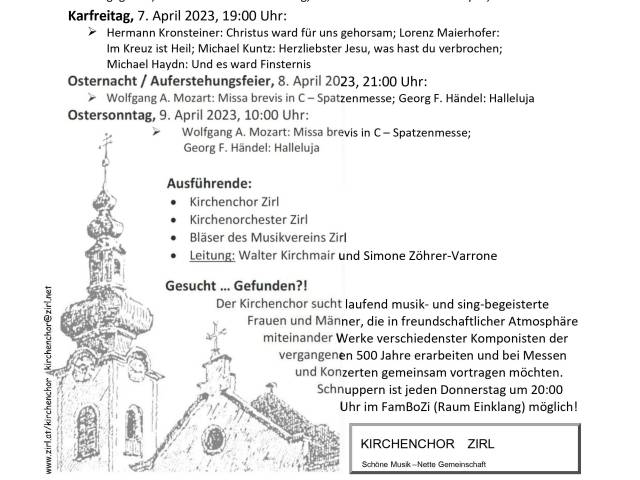 Kirchenmusik in der Karwoche-Ostern