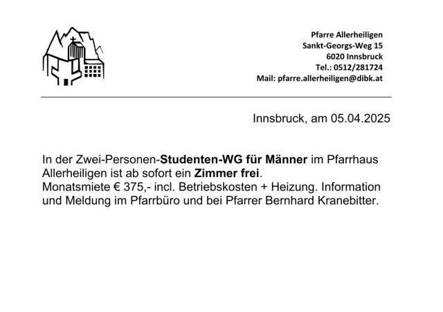 Zimmer frei in der Männer-WG