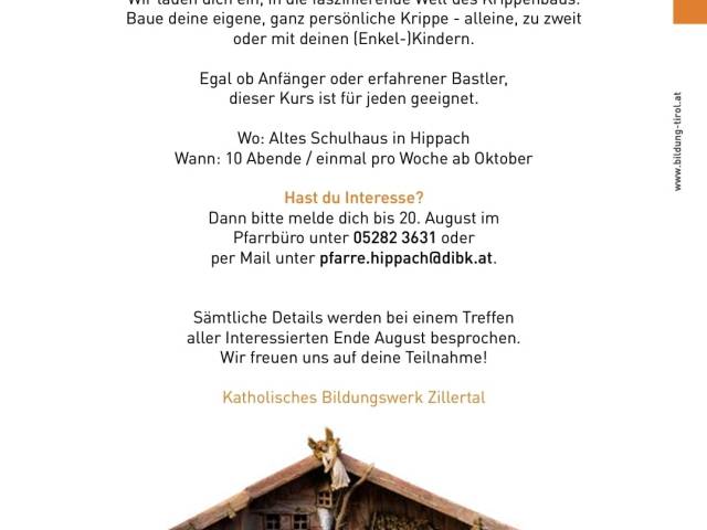 Einladung zum Krippenbaukurs