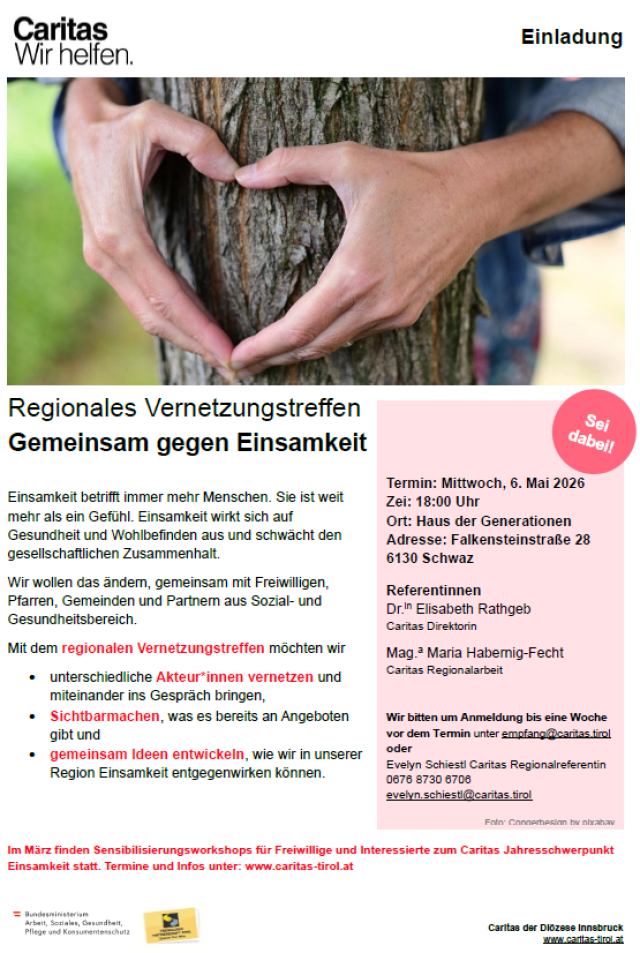 Gemeinsam gegen Einsamkeit - regionales Vernetzungstreffen